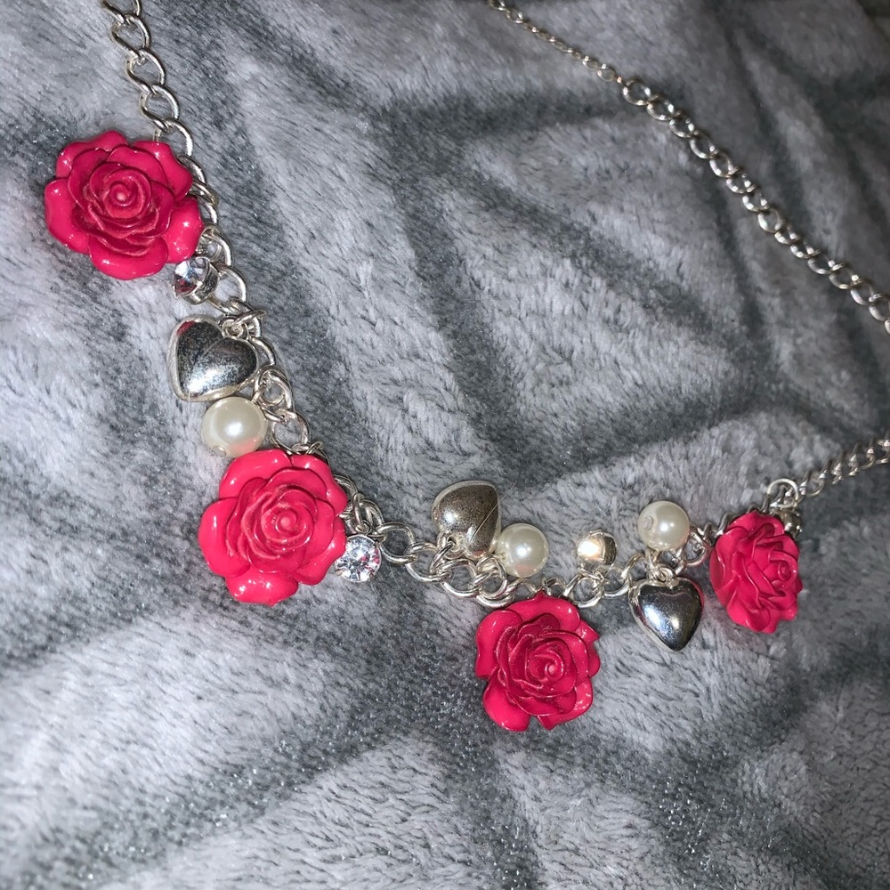 Pink Flower Necklace